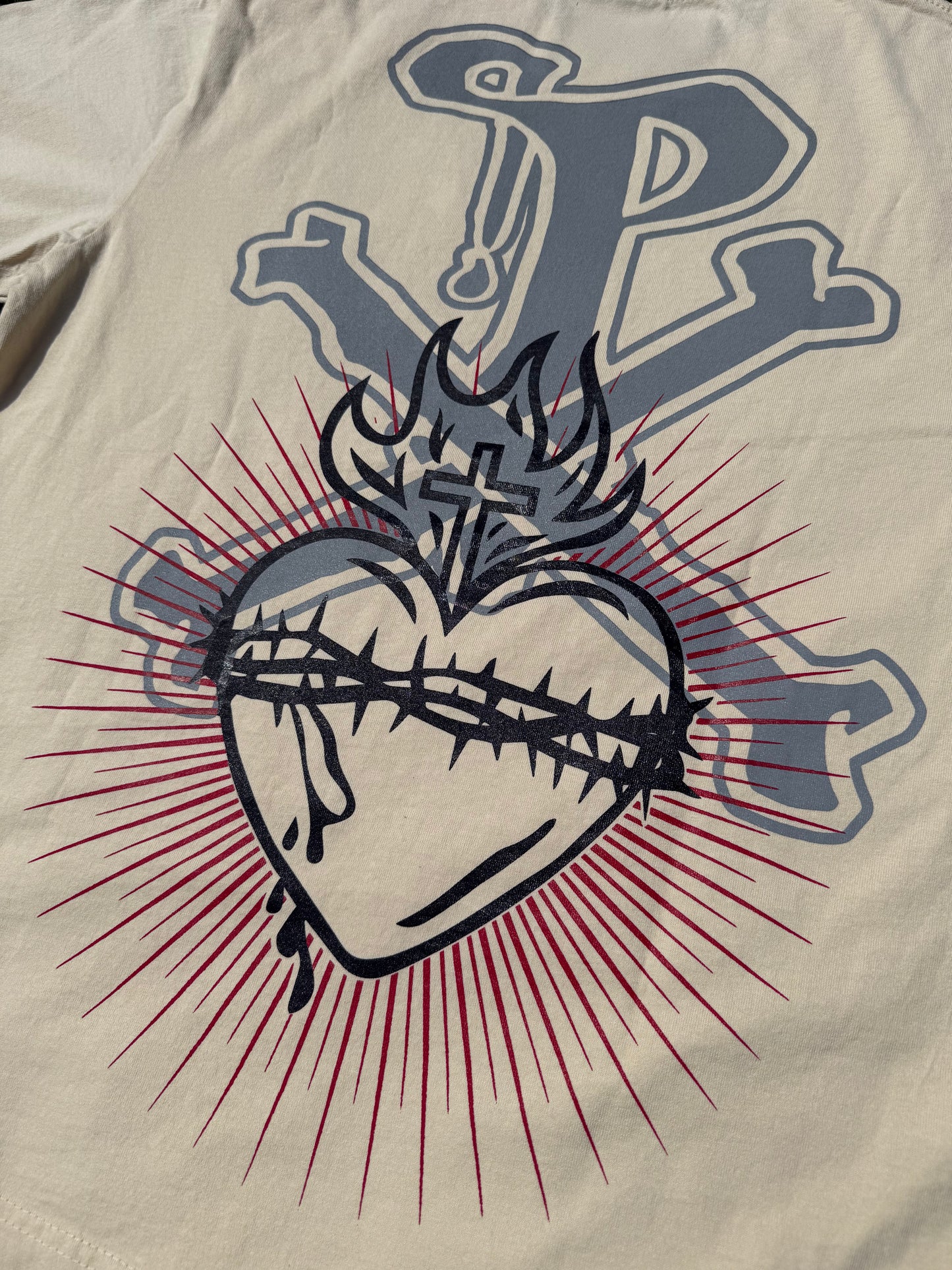 Cream Sacred Heart T-Shirt