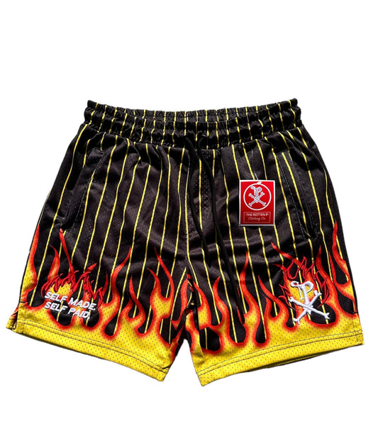 “City On Fire” Mesh Shorts