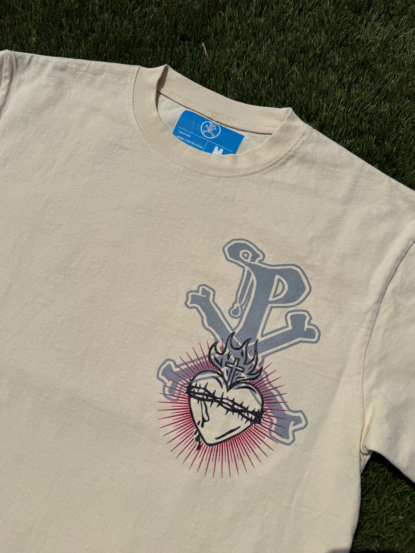 Cream Sacred Heart T-Shirt