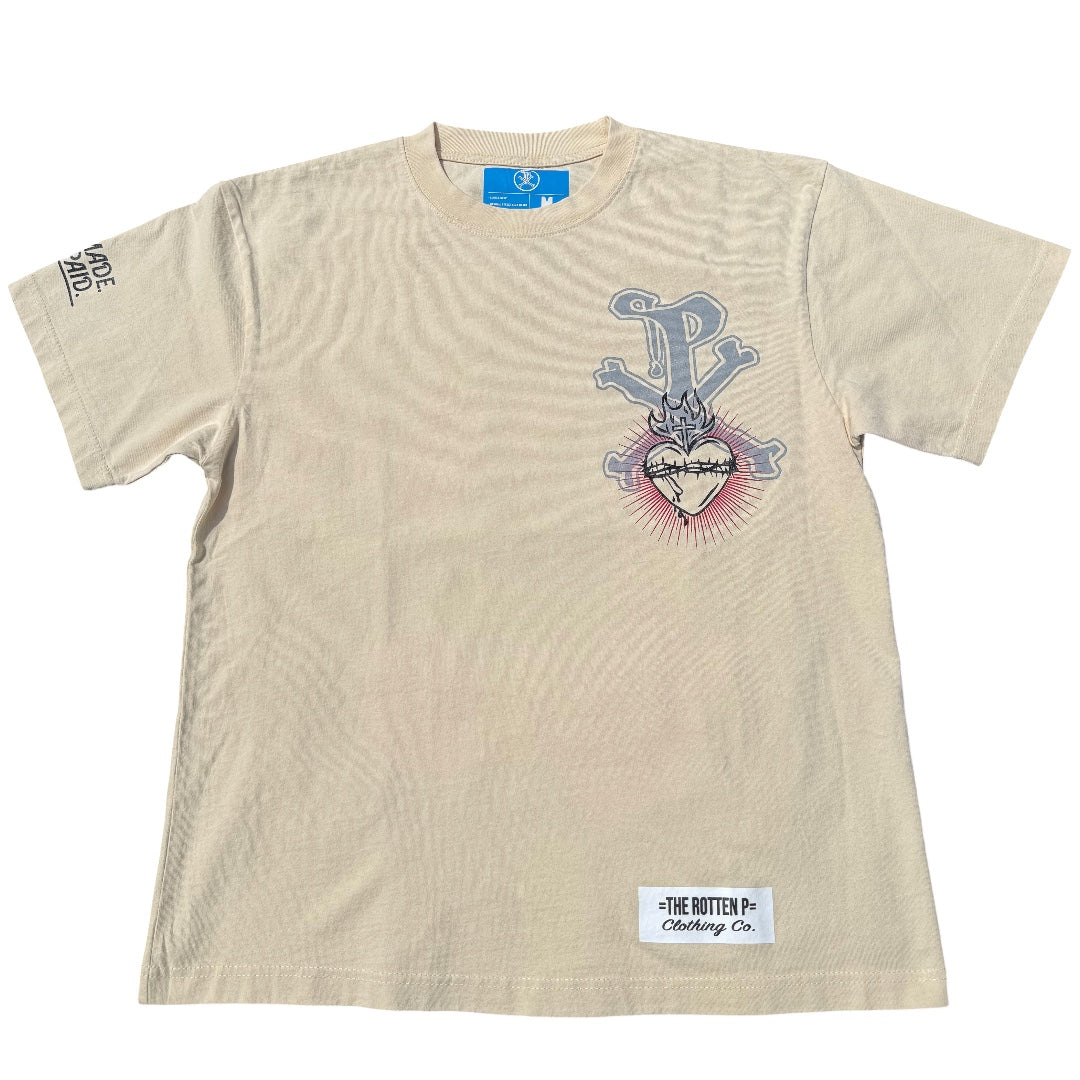 Cream Sacred Heart T-Shirt